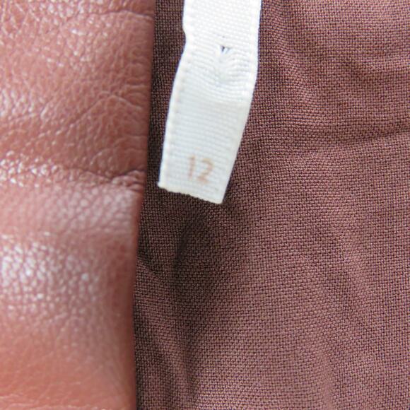 Free People Maisie Vegan Mini Skirt Brown Faux Leather Button Skirt Size 12 - Picture 10 of 11